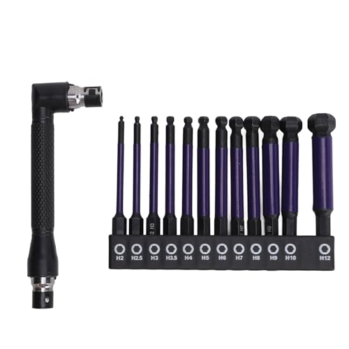 Kugelende Sechskantschraubendreher Bit Set 13pcs S2 Legierungstahl Stahl Sechskant Shank -Stücke mit Schraubenschlüssel für professionelle DIY -Reparatur und Wartung von DIRBAK