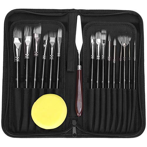 Lackpinsel Set Nylon Gouache Acrylölmalerei Schwamm Aufbewahrungstasche Kunst versorgt Schwarze 17pcs professionelle Holzgriff Pinsel Kit für Acryl Gouache Aquarellmalerei Lackpinsel Set Nylon Gouache Acrylölmalerei Schwamm Aufbewahrungstasche Kunst versorgt Schwarze 17pcs professionelle Holzgriff Pinsel Kit für Acryl Gouache Aquarellmalerei von DIRBAK