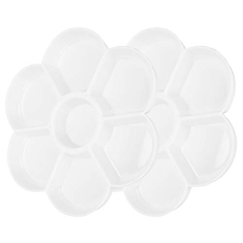 Ölmalerei Palette Plastik Weiß 7 Gitter verdickte Pflaumenform Lackschale zum Mischen von Farben für Künstler Schüler Lehrer und Kinder Set von 2 Ölmalerei Palette Plastik Weiß 7 Gitter verdickte Pflaumenform Lackschale zum Mischen von Farben für Künstler Schüler Lehrer und Kinder Set von 2 von DIRBAK