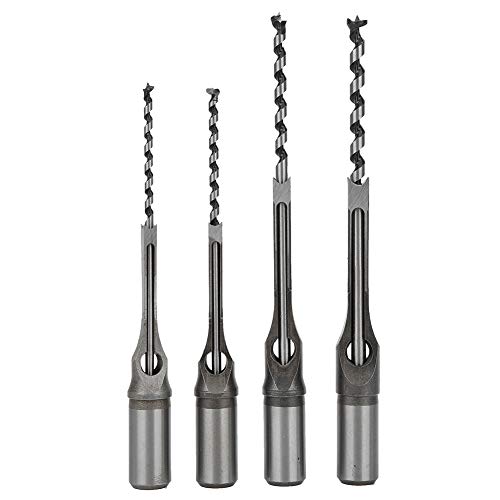 Quadratlochbohrer Bits 4pcs Set hochpräzise Lagerstahlholzbohrwerkzeuge für Holzbearbeitungsprojekte 6 mm 6,4 mm 8mm 9,5 mm von DIRBAK