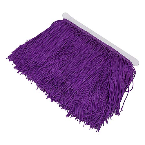Quasten Fransen Spitzenverkleidung Polyester Dekorative Accessoires für Kleidungsstufe Dekoration Gold Dunkelviolett weiß dunkelbraun Royalblue 14 cm 9 Meter (Dark Purple) von DIRBAK