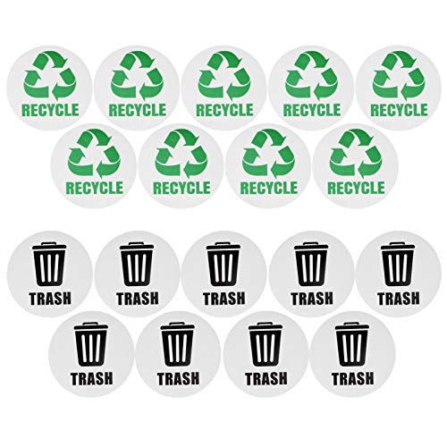 Selbstkleber Recycling -Müllaufkleber -Aufkleber -Aufkleber -Aufkleber 18pcs lebendige helle Farben für Büro -Heimschule Sortieren von Matt Laminierungsbeschichteten PVC Weiß 12,5 von DIRBAK