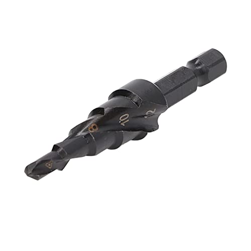Step Drill Bit HSS Spiral Groove Pagoda Hole Reamer Hex Shank Tool for Metal Black Durable High Speed Steel Step Drill Bit for Metalworking Precision Drilling (5 Steps(4-12mm)) von DIRBAK