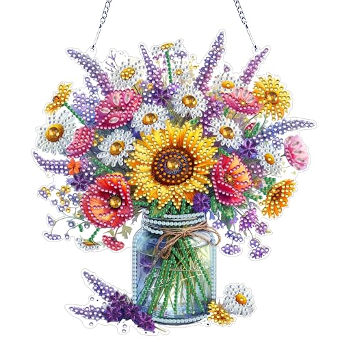 DISDADA DIY Diamond Painting Fensterbilder Beidseitig Wreath Deko Hanging Diamond Painting Türkranz mit Kette, Blumen DISDADA DIY Diamond Painting Fensterbilder Beidseitig Wreath Deko Hanging Diamond Painting Türkranz mit Kette, Blumen von DISDADA