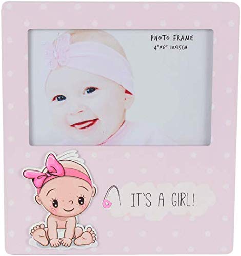 DISOK - It's A Girl Bilderrahmen aus Holz, schönes Design in Rosa für Taufe, Mädchen-Bilderrahmen für Taufe, Bilderrahmen DISOK - It's A Girl Bilderrahmen aus Holz, schönes Design in Rosa für Taufe, Mädchen-Bilderrahmen für Taufe, Bilderrahmen von DISOK
