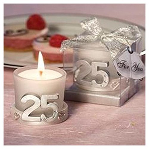 DISOK Kerze 25. Jahrestag Hochzeit - Details zur Silberhochzeit von DISOK