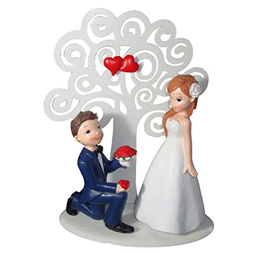 DISOK Tortenfigur Brautpaar Keramik mit Metallbaum 22 cm - Tortenfigur Herzen für originelle Hochzeit DISOK Tortenfigur Brautpaar Keramik mit Metallbaum 22 cm - Tortenfigur Herzen für originelle Hochzeit von DISOK