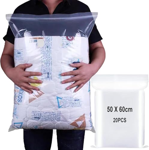 DITK-U Transparente Aufbewahrungsbeutel für Kleidung, Reißverschluss, 50,8 x 61 cm, wiederverschließbare Jumbo-Taschen für Kleidung, Reisen, Umzug, groß, wiederverwendbar, 20 Stück DITK-U Transparente Aufbewahrungsbeutel für Kleidung, Reißverschluss, 50,8 x 61 cm, wiederverschließbare Jumbo-Taschen für Kleidung, Reisen, Umzug, groß, wiederverwendbar, 20 Stück von DITK-U