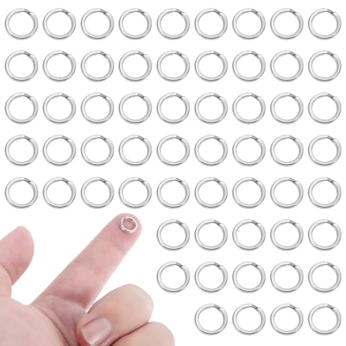 100 Stück Schlüsselringe Edelstahl, 8mm Spaltringe, Runde Biegeringe, Flacher Schlüsselring Klein, Doppelschlaufen Schlüsselanhänger Ring, für Schmuck, Halsketten, Armbänder, Diy Ornamente 100 Stück Schlüsselringe Edelstahl, 8mm Spaltringe, Runde Biegeringe, Flacher Schlüsselring Klein, Doppelschlaufen Schlüsselanhänger Ring, für Schmuck, Halsketten, Armbänder, Diy Ornamente von DIVINA VITAE
