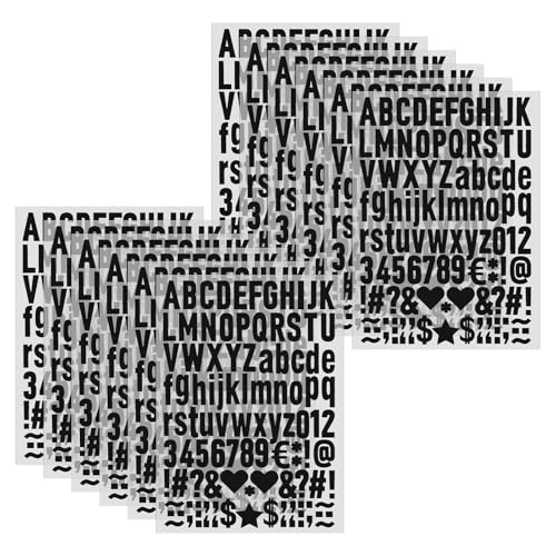 12 Blätter Buchstaben zum Aufbügeln auf Stoff 1 Zoll Klebebuchstaben A-Z und Zahlen 0-9 Schwarze Bügelbild Wärmeübertragungs Vinyl Bügelbilder für Textilien T-Shirts von DIVINA VITAE