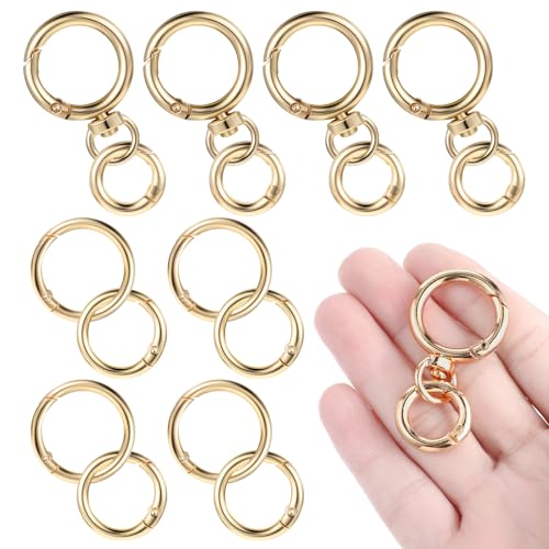16 Stück Gold Karabinerhaken Rund Karabiner Goldene Edelstahl Drehbare Schlüsselring Set 4 Größen O-Ring Zinklegierung Federspaltringe Schlüsselanhänger Für Diy Schlüssel Schmuck Und Handwerk 16 Stück Gold Karabinerhaken Rund Karabiner Goldene Edelstahl Drehbare Schlüsselring Set 4 Größen O-Ring Zinklegierung Federspaltringe Schlüsselanhänger Für Diy Schlüssel Schmuck Und Handwerk von DIVINA VITAE