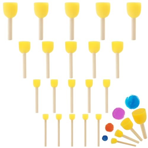 20 Stück Malerei Schwammpinsel Set 1.5/2/3/4cm Runde Schaumstoffpinsel mit Holzgriff Malschwamm Tupfpinsel für DIY Malerei Handwerk 20 Stück Malerei Schwammpinsel Set 1.5/2/3/4cm Runde Schaumstoffpinsel mit Holzgriff Malschwamm Tupfpinsel für DIY Malerei Handwerk von DIVINA VITAE