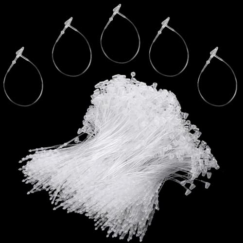 2000 Stück Sicherheitsfäden Für Etiketten 10 Cm Transparent Kunststoff Loop Pins Für Preisetiketten Preisschilder Flohmarkt Loop Lock Keine Etikettierpistole Price Tag Für Kleidung Schuhe von DIVINA VITAE