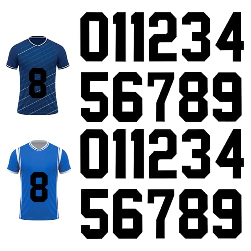 22 Blatt Bügelnummern 20 Cm 0 Bis 9 Zahlen Zum Aufbügeln Groß Weiß Wärmeübertragung Nummern Bügel Zahlen Aufkleber Buchstaben Zum Aufbügeln Für Trikots Sport T-Shirts Kleidung Stoff（2） von DIVINA VITAE