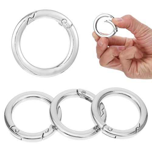 4 Stück Runde Karabiner 35mm Silber Metall Karabiner Ring Wohnung Feder O Ring Legierung Karabinerhaken Schlüsselbund Zubehör für Umhängetasche Schlüsselbund Handwerk DIY 4 Stück Runde Karabiner 35mm Silber Metall Karabiner Ring Wohnung Feder O Ring Legierung Karabinerhaken Schlüsselbund Zubehör für Umhängetasche Schlüsselbund Handwerk DIY von DIVINA VITAE