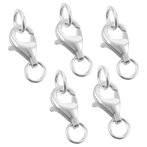 5 Sets Kettenverschluss 925 Sterling Silber Verschlüsse Für Armbänder Karabinerverschlüsse Armband Verschluss Halskettenverschluss Mit Biegeringen SchmuckverschlüSse Zur Schmuckherstellung von DIVINA VITAE