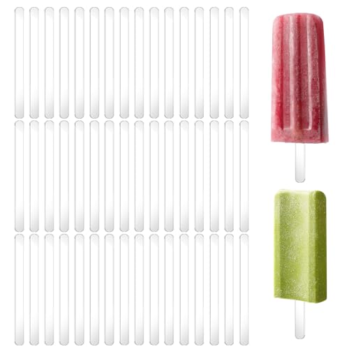 50 Stück Acryl Eisstiele 11,3 Cm Wiederverwendbare Kuchenstäbchen Cake Pop Stäbchen Eisstiele Acryl Eis Sticks Für Süßigkeiten Eis Am Stiel Selbstgemachte Eisdesserts Diy (Transparent) von DIVINA VITAE