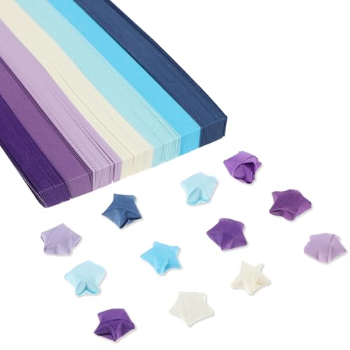 540 Blatt Sterne Origami Papier 7 Farben Doppelseitiges Stern Papierstreifen Einfarbige Glücksstern Paper Strips Sterne Gefaltete Paper DIY Bastelarbeiten für Kinder von DIVINA VITAE