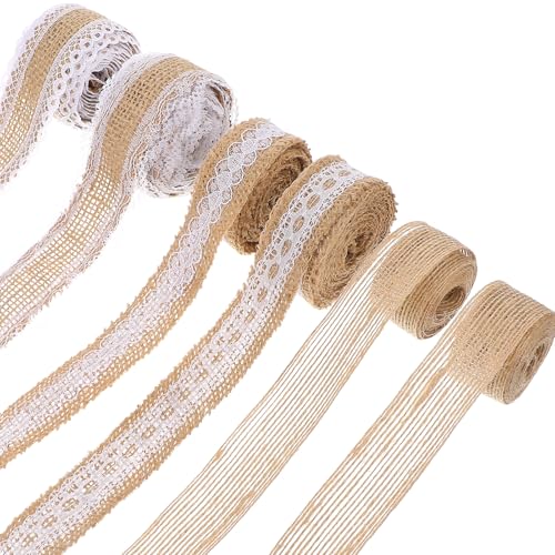 6 Rollen Geschenkband Natürliche Juteband Vintage Jutebänder Bastelband Spitzenband Stoffband Boho Sackleinenband Geschenkbänder Juteseil Zum Basteln Für Hochzeit Party DIY Geschenke Verpackung 6 Rollen Geschenkband Natürliche Juteband Vintage Jutebänder Bastelband Spitzenband Stoffband Boho Sackleinenband Geschenkbänder Juteseil Zum Basteln Für Hochzeit Party DIY Geschenke Verpackung von DIVINA VITAE
