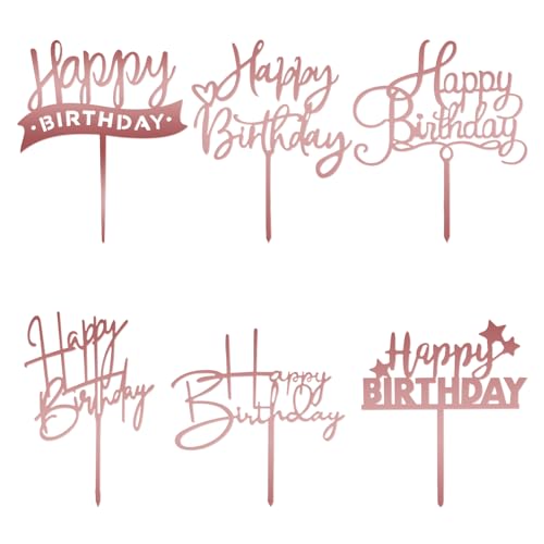 6 Stück Happy Birthday Tortendeko Roségold Cake Topper Geburtstag Acryl Party Dekoration Herz Cupcake Topper Dekoration für Frauen und Männer Geburtstag Jahrestag Andenken Valentinstag 6 Stück Happy Birthday Tortendeko Roségold Cake Topper Geburtstag Acryl Party Dekoration Herz Cupcake Topper Dekoration für Frauen und Männer Geburtstag Jahrestag Andenken Valentinstag von DIVINA VITAE