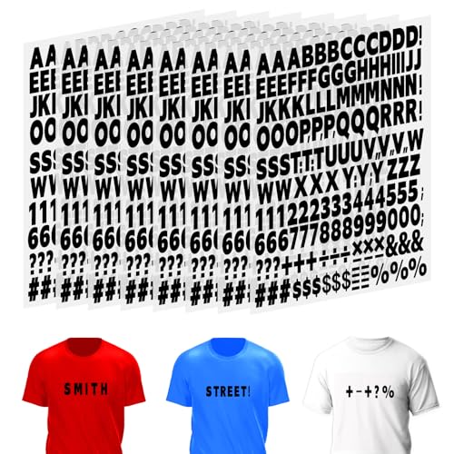 Buchstaben Aufbügeln 8 Blätter Buchstaben Zum Aufbügeln Für Stoff, 1328 Stück 1 Zoll Eisen Vinyl-Buchstaben Für Stoff Kleidung Transfer Buchstaben A-Z, PU Bügelbuchstaben Textilien DIY (Schwarze) von DIVINA VITAE
