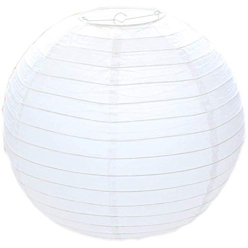 DIVISTAR Lampenschirm aus Papier, rund, gerippt, 30 cm, Weiß von DIVISTAR