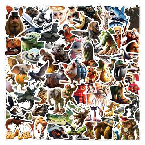 100 Stück Italienische Brainrot Stickers, Tung Tung Tung Sahur Tiere Aufkleber, Vinyl Wasserdichte Aufkleber für Laptop Gepäck Skateboard Fahrrad, Kinder und Jugendliche 100 Stück Italienische Brainrot Stickers, Tung Tung Tung Sahur Tiere Aufkleber, Vinyl Wasserdichte Aufkleber für Laptop Gepäck Skateboard Fahrrad, Kinder und Jugendliche von DIWSO