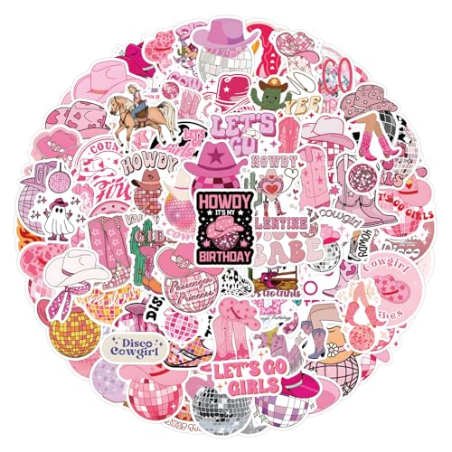 DIWSO 110 Stück Disco Cowgirl Aufkleber, Mode rosa Aufkleber, Vinyl wasserdicht für Laptop Snowboard Koffer Scrapbook Skateboard Gepäck Graffiti Teenager Erwachsene von DIWSO