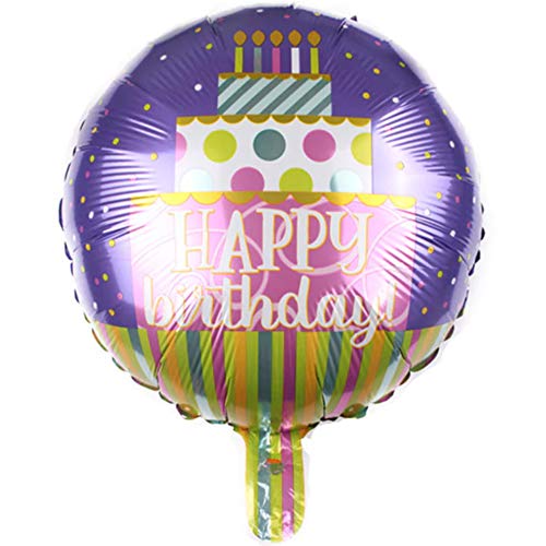 DIWULI Geburtstags Luftballon Happy Birthday, Torte Folien-Luftballon, Kuchen Kerze Geburtstagsballon, Folien-Ballon Geburtstag, Mädchen Junge Kindergeburtstag Party-Deko, Dekoration, Geschenk-Deko von DIWULI