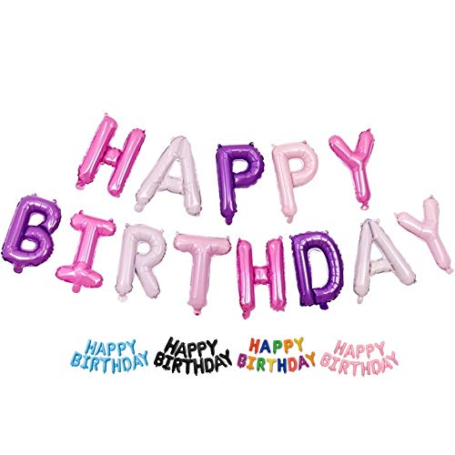 DIWULI, Happy Birthday Luftballon, Folien-Ballon pink-lila, Folien-Luftballon, Geburtstagsballons, Buchstabenballons Banner Geburtstag, Kindergeburtstag Junge Mädchen, Party, Dekoration, Geschenk-Deko DIWULI, Happy Birthday Luftballon, Folien-Ballon pink-lila, Folien-Luftballon, Geburtstagsballons, Buchstabenballons Banner Geburtstag, Kindergeburtstag Junge Mädchen, Party, Dekoration, Geschenk-Deko von DIWULI