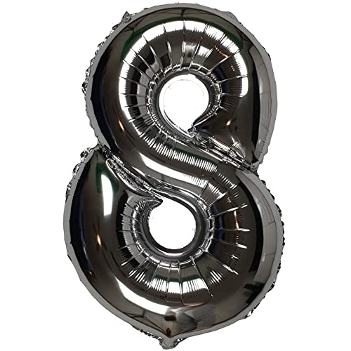 DIWULI, XXL Zahlen-Ballons, Zahl 8, Silberne Luftballons, Zahlenluftballons Silber, Folien-Luftballons Nummer Nr Jahre, Folien-Ballons 8. Geburtstag, Hochzeit, Party, Dekoration, Geschenk-Deko DIWULI, XXL Zahlen-Ballons, Zahl 8, Silberne Luftballons, Zahlenluftballons Silber, Folien-Luftballons Nummer Nr Jahre, Folien-Ballons 8. Geburtstag, Hochzeit, Party, Dekoration, Geschenk-Deko von DIWULI