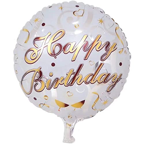 DIWULI, edler Geburtstags Luftballon Happy Birthday, Folien-Luftballon als Geschenk und Überraschung, weiß Silber Folien-Ballon für Geburtstag, Geburtstagsfeier, Party, Dekoration, Geschenk-Deko, DIY von DIWULI