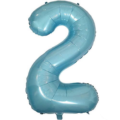 DIWULI Luftballon 2 Geburtstag XXL Blau Zahlen-Ballon Deko DIWULI Luftballon 2 Geburtstag XXL Blau Zahlen-Ballon Deko von DIWULI