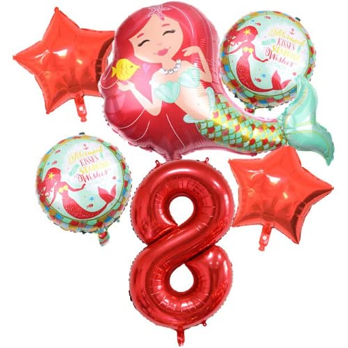 DIWULI Meerjungfrau Luftballon Set 8 Jahre XXL Deko von DIWULI