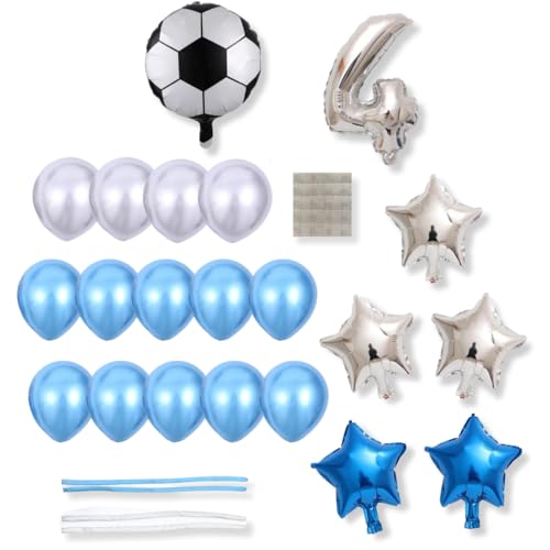 DIWULI Fussball Geburtstag Zahl 4 - Ballon-Set Luftballons DIWULI Fussball Geburtstag Zahl 4 - Ballon-Set Luftballons von DIWULI
