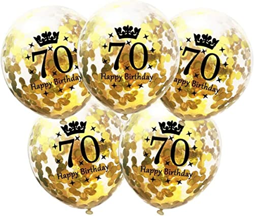DIWULI Geburtstags-Luftballons 70 Jahre - 5er Set Gold DIWULI Geburtstags-Luftballons 70 Jahre - 5er Set Gold von DIWULI