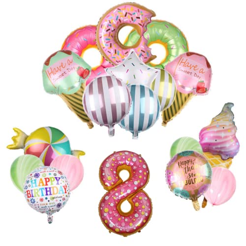 DIWULI Geburtstagsdeko 8 Jahre Luftballons riesiges Set - Luftballons 8 Geburtstag Donut Eis Sweets, Folienballon 8, Zahl 8 Ballon 8 Jahre Deko Kinder-Geburtstag Junge Mädchen Dekoration Zahlen-Ballon DIWULI Geburtstagsdeko 8 Jahre Luftballons riesiges Set - Luftballons 8 Geburtstag Donut Eis Sweets, Folienballon 8, Zahl 8 Ballon 8 Jahre Deko Kinder-Geburtstag Junge Mädchen Dekoration Zahlen-Ballon von DIWULI