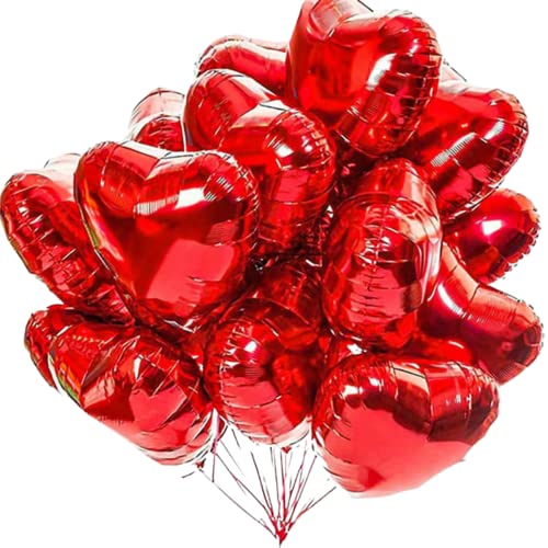 DIWULI Großes Herz-Ballon Set rot, Herz-Luftballons Folien-Ballons Folien-Luftballons für Liebe, Hochzeit, Geburtstag Partner, Valentinstag, Geschenk, Love von DIWULI