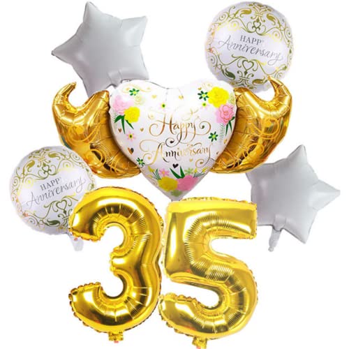 DIWULI Jahrestag Luftballons Zahl 35 - Happy Anniversary Set von DIWULI