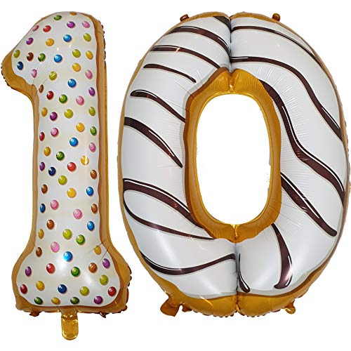 DIWULI Luftballon 10 Geburtstag XL Sweet Donut - Zahl 10 DIWULI Luftballon 10 Geburtstag XL Sweet Donut - Zahl 10 von DIWULI