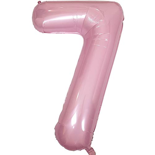 DIWULI Luftballon 7 Geburtstag XXL Rosa - Zahl 7 Ballon von DIWULI