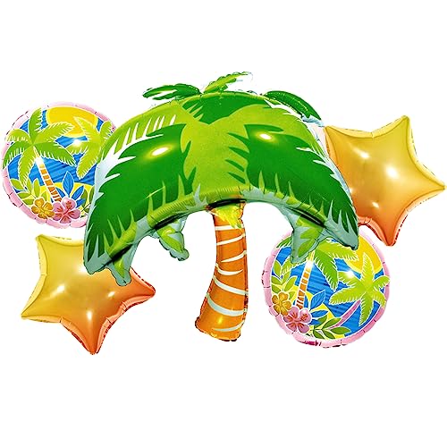 DIWULI Palme Ballon-Set, Sonne Palmen-Insel Folien-Luftballons, Folien-Ballons Kinder-Geburtstag Junge Mädchen, Beach-Party, Strand-Party, Motto-Party, Dekoration, Party-Deko lustig Urlaub Ferien von DIWULI