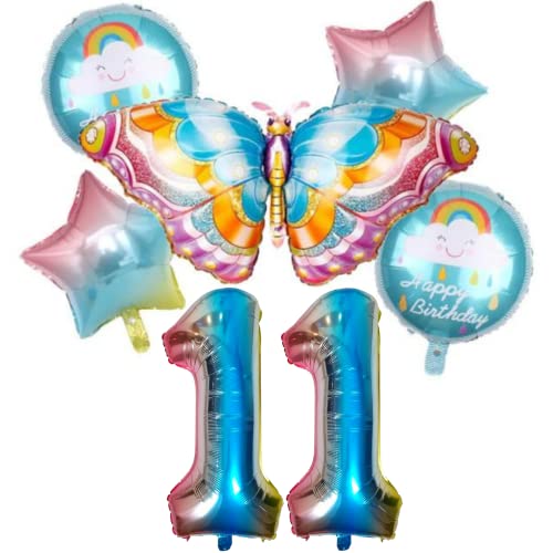 DIWULI Schmetterling Luftballon 11 Jahre - Deko Geburtstag DIWULI Schmetterling Luftballon 11 Jahre - Deko Geburtstag von DIWULI