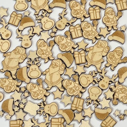 DIWULI Weihnachten Tisch-Konfetti aus Holz - Weihnachtsmann von DIWULI