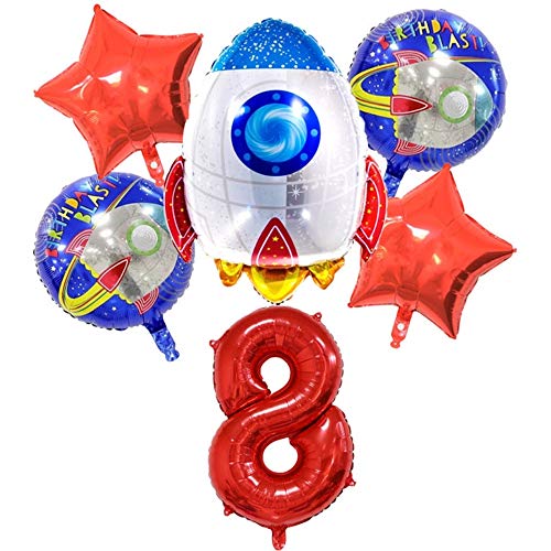 DIWULI Weltraum Geburtstag 8 Jahre Ballon Set - Luftballons von DIWULI