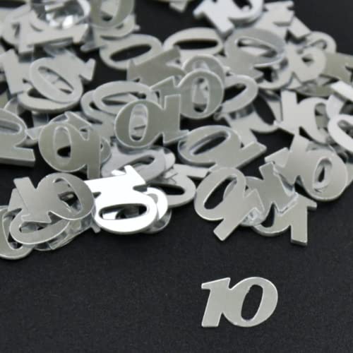 DIWULI Zahlen-Konfetti Silber 10, Edle Tisch-Deko Geburtstag DIWULI Zahlen-Konfetti Silber 10, Edle Tisch-Deko Geburtstag von DIWULI