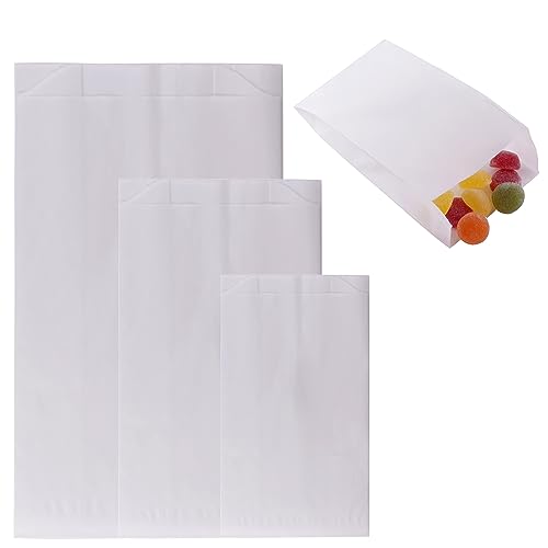 DIY-24H | 3 verschiedene Größen, 750 Stück | Papiertüten Farbe Weiss Geschenktüten Papier, Kleine Tüten Süßigkeiten, Stern Weihnachten, Plätzchentüten, Brottüten, Brötchentüten von DIY-24H