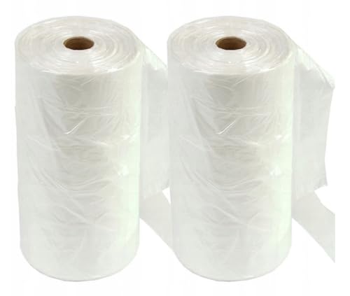 DIY-24H | Knotenbeutel 1000 Stück | 2 Rollen | Hemdchenbeutel auf Rolle 22+12x48cm transparent Beutel Tüten für Obst Gemüse von DIY-24H