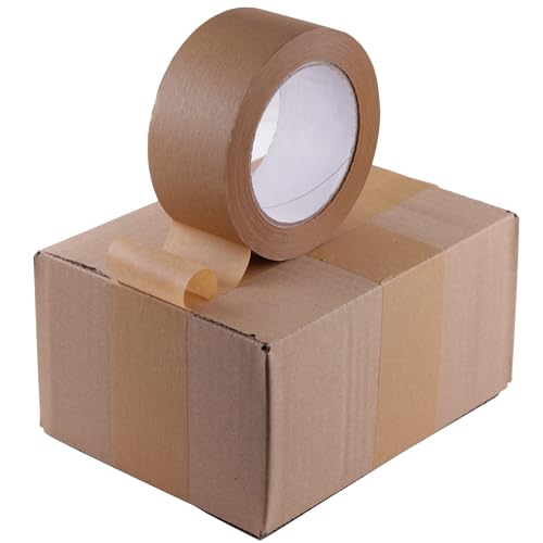 DIY-24H | Papierklebeband 1-120 Rollen je Auswahl Braun | Klebeband Papier Paketband Packband Kraftpapier Recyclingfreundlich 50mm x 50m (18 Rollen) von DIY-24H