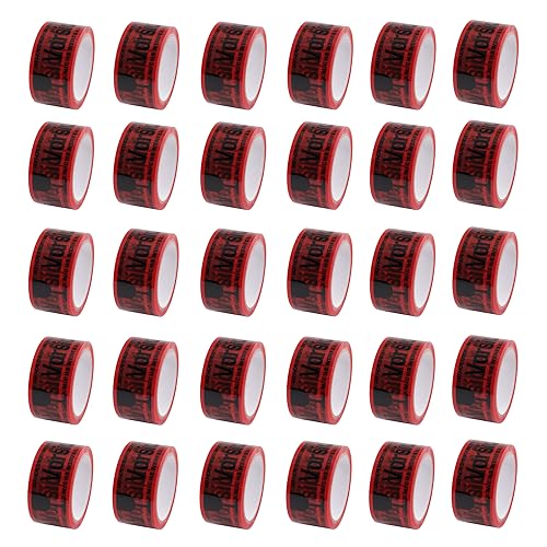 DIY-24H | VORSICHT GLAS Klebeband rot 48mm breit, 66 Meter, Stärke: 40my Packband Paketband Paketklebeband für Zerbrechliches Paket, Profi-Qualität (30 Rollen) von DIY-24H